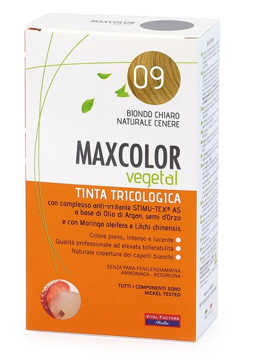 Maxcolor Vegetal Tinta 09 Biondo Chiaro Naturale Cenere 140ml