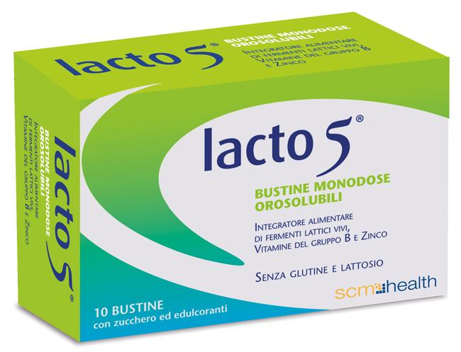 Lacto 5 Integratore Fermenti Lattici 10 Bustine Orosolubili