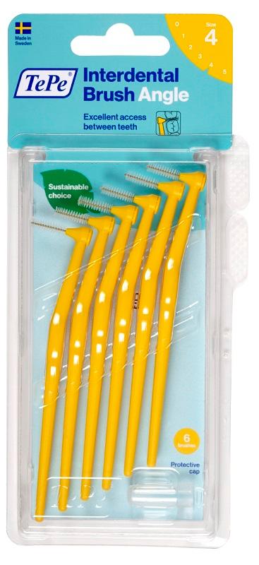 TePe Angle Scovolino Angolato Interdentale Giallo 6 Pezzi 0,7 mm