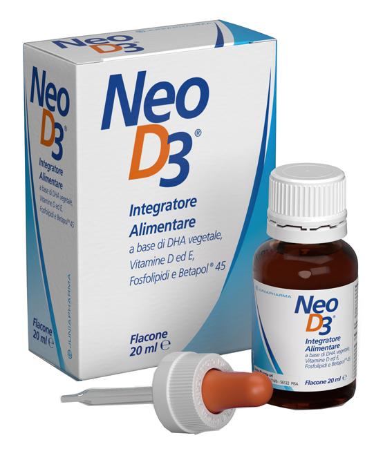 NeoD3 Gocce Integratore Per Favorire l'Assorbimento di Calcio e Fosforo 20 ml