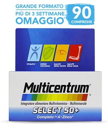 Multicentrum Select 50+ Integratore Vitamine Minerali Completo 90 Compresse