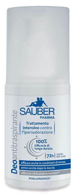 Sauber Deodorante Antitraspirante Per L'Ipersudorazione 72h Vapo No-Gas 75 ml