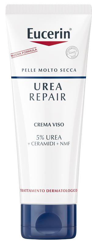 Eucerin Crema Viso Levigante, Delicata e Idratante 5% Urea Per Pelle Secca 50 ml