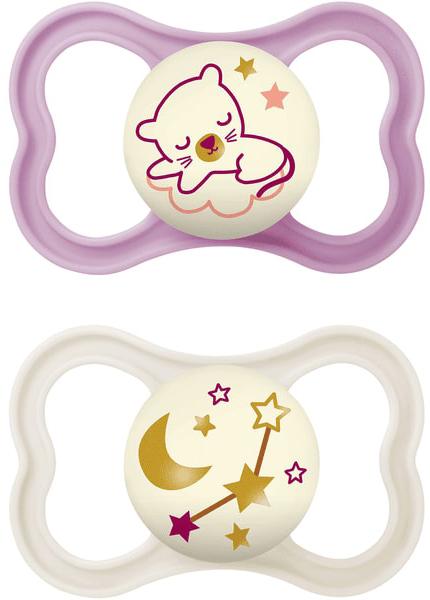 Mam Air Night Succhietto Silicone Femmina 2 Pezzi 16 Mesi+