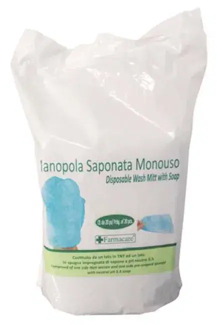Farmacare Manopola Monouso Lavaggi Parziali 20 Pezzi