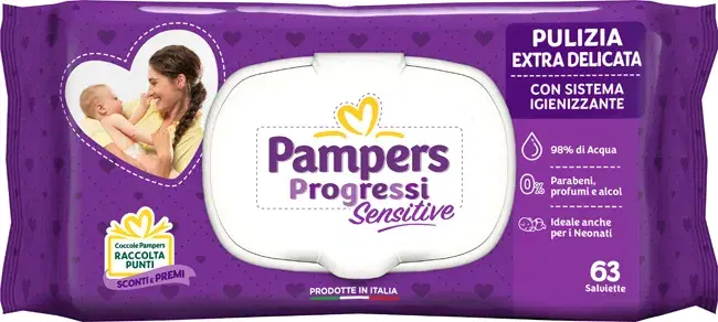 Pampers Salviettine Sensitive all?Aloe, 63 Pezzi