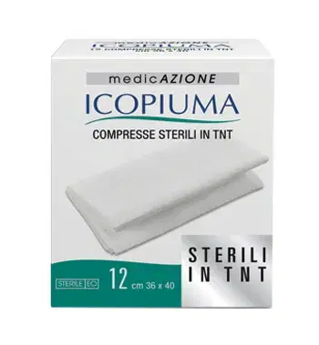 Icopiuma Compresse Adesive di Garza Sterili in TNT 36x40 cm 12 Pezzi