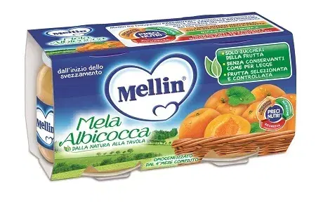 Mellin Omogeneizzato Di Frutta Mela e Albicocca 2 x 100 g