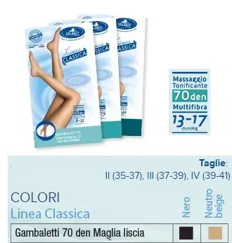 Sauber Linea Classica Gambaletto in Maglia Liscia 70 Den Nero Taglia 2
