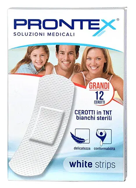 Safety Prontex White Strips Cerotti Bianchi Grandi 12 Pezzi