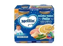 Mellin Pappa Completa Omogeneizzato di Pollo e Verdure 2 x 200 g
