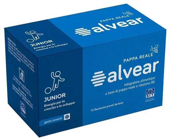 Alvear Junior Integratore Per La Crescita Con Pappa Reale Gusto Arancia 10 Flaco