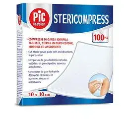 Pikdare Pic Stericompress Garza  10x10cm 100 pezzi