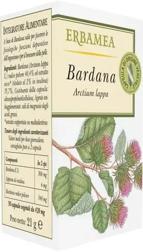 Erbamea Bardana Integratore Depurativo e per il Benessere della Pelle 50 Capsule