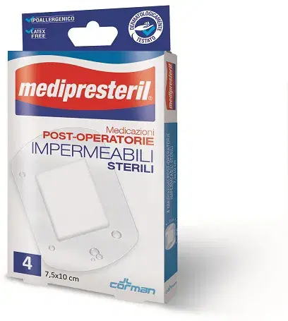 Medipresteril Medicazioni Post-Operatorie Impermeabili Sterili 10x25 cm 3 Pezzi