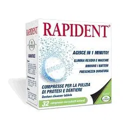 Rapident Per La Pulizia Delle Dentiere In Compresse 32 pezzi