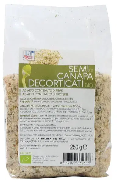 La Finestra Sul Cielo Semi Canapa Decorticati Bio 250 Grammi