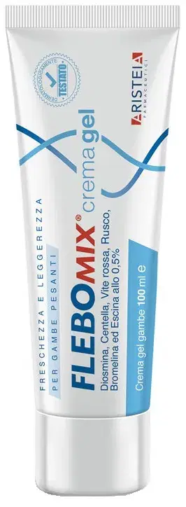 Flebomix Crema Gel Drenante per Gambe Pesanti e Gonfie, Confezione da 100 ml