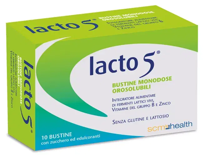 Lacto 5 Integratore Fermenti Lattici 10 Bustine Orosolubili