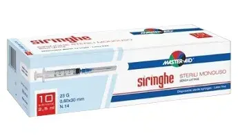 Master Aid Siringa Sterile 5 ml Con Ago Sottile 23G 10 Pezzi