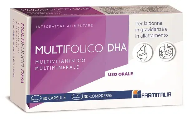 Multifolico DHA Integratore  Multivitaminico e Multiminerale 60 Capsule