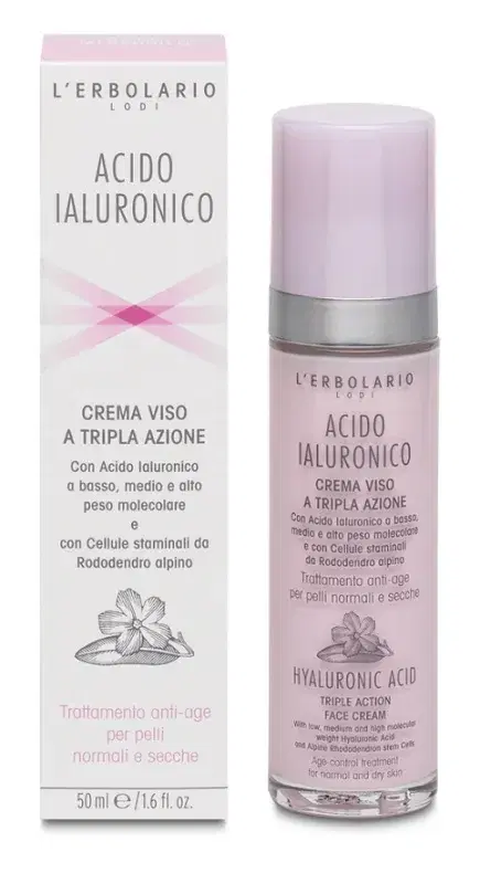 L'erbolario Crema Viso Acido Ialuronico per Pelli Normali e Secche 50 ml