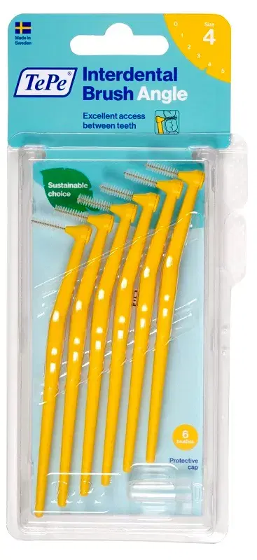 TePe Angle Scovolino Angolato Interdentale Giallo 6 Pezzi 0,7 mm
