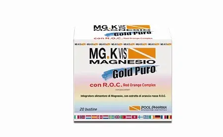 MGK VIS Linea Sali Minerali MG Gold Puro Magnesio Citrato Integratore 20 Bustine