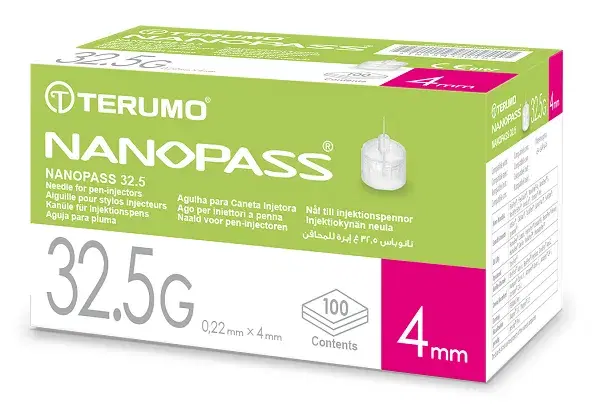 Nanopass Ago Per Penna Insulina 32.5G 4 mm 100 Pezzi