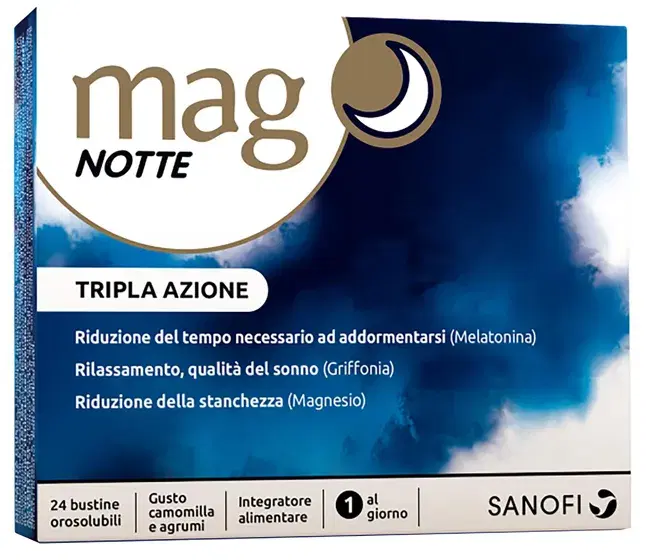 Mag Notte Integratore per un Sonno Sereno Gusto Agrumi 24 Bustine