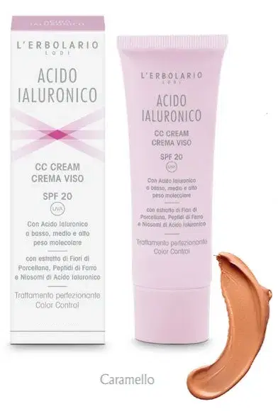 L'erbolario Acido Ialuronico Cc Cream Viso Caramello Spf20 50ml