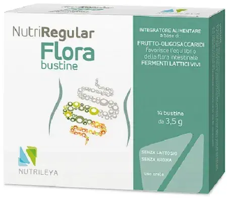 NutriRegular Flora Integratore per l Equilibrio Intestinale 14 Bustine