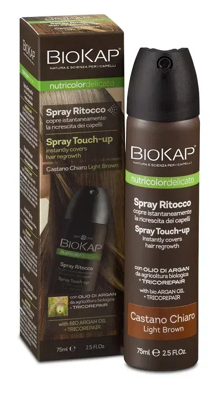 Biokap Nutricolor Delicato Spray Ritocco Capelli Colore Castano Chiaro 75 ml