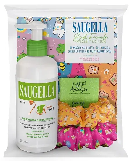 Saugella Special Edition You Fresch Detergente Ragazza 200 ml + 2 Elastici