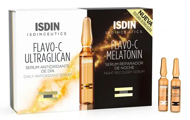 ISDIN Isdinceutics Flavo-C Melatonin + Ultraglican Siero Giorno e Notte 20 Fiale