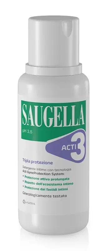 Saugella Acti3 Detergente Intimo Tripla Azione Protettivo pH 3.5 250 ml