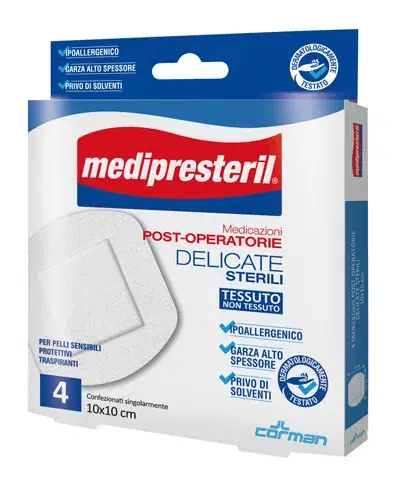 Medipresteril Medicazione Post-Operatoria Delicata TNT 10x10cm 5 Pezzi