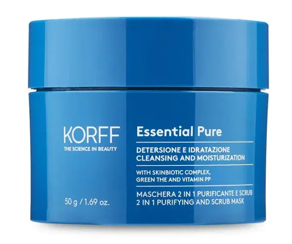 Korff Essential Pure Maschera Viso 2 in 1 Purificante Scrub 50 ml