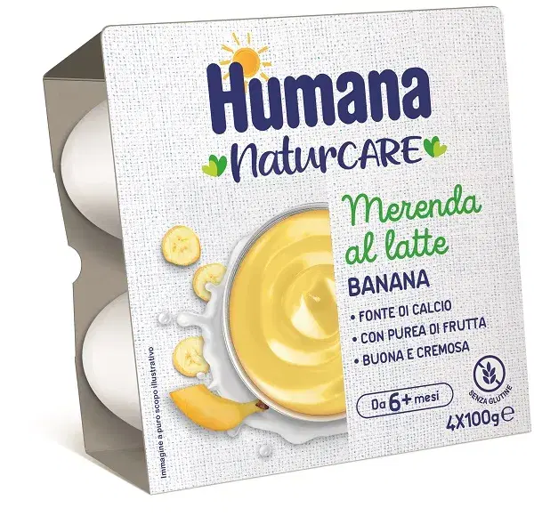 Humana Merenda Gusto Banana Confezione 4 Pezzi