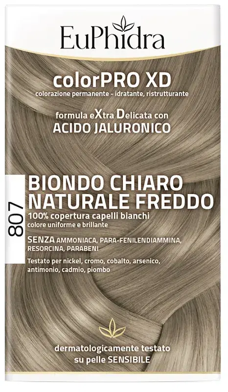 Euphidra ColorPRO XD 807 Biondo Chiaro Naturale Freddo Tintura Per Capelli