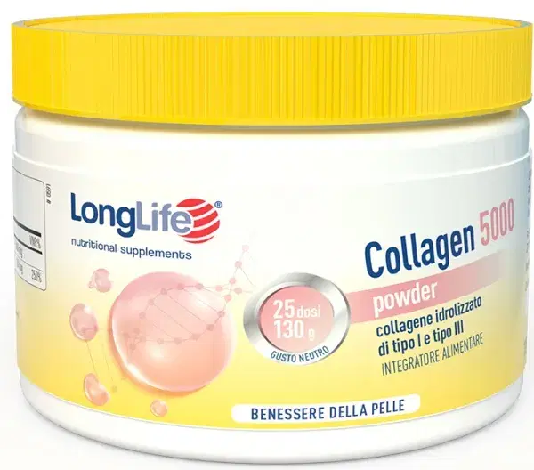 LongLife Collagen 5000mg Integratore di Collagene in Polvere