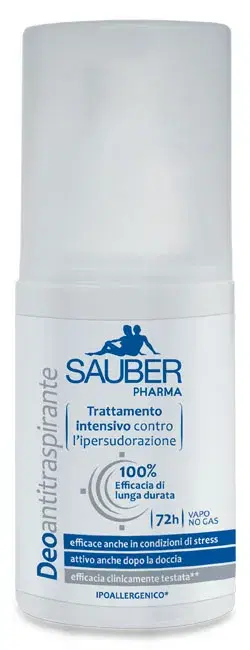 Sauber Deodorante Antitraspirante Per L'Ipersudorazione 72h Vapo No-Gas 75 ml