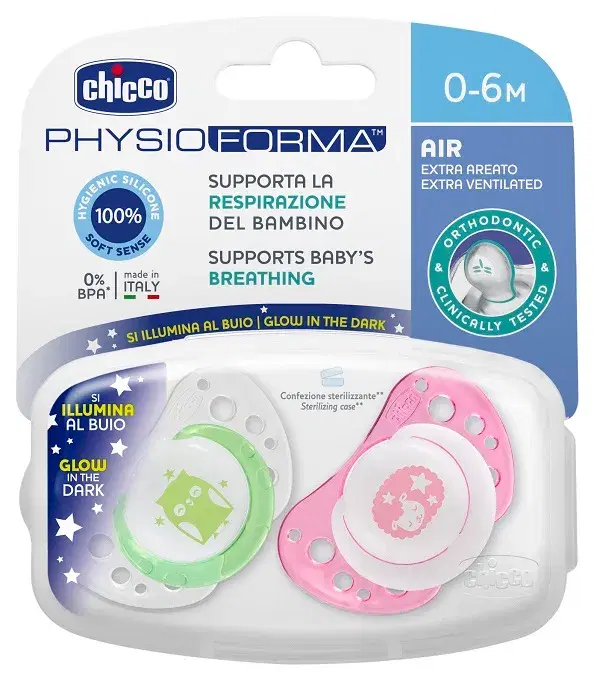 Chicco Succhietto Physio Air Night 0-6m Bimba (Fantasia Casuale)