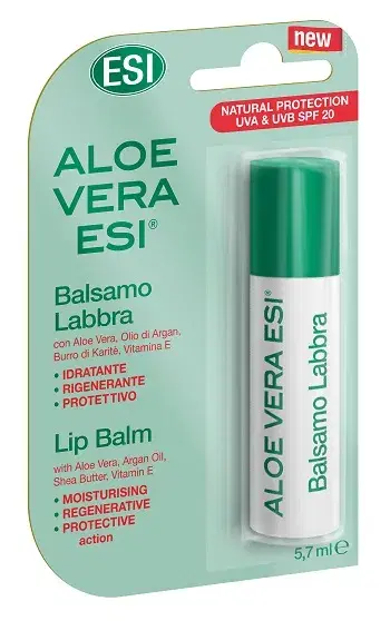 Esi Aloe Vera Esi Balsamo Labbra Spf 20 Idratante Rigenerante e Protettivo 5,7ml