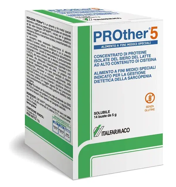 Prother 5 Concentrato di Proteine Isolate dal Siero di Latte 14 buste da 5 g