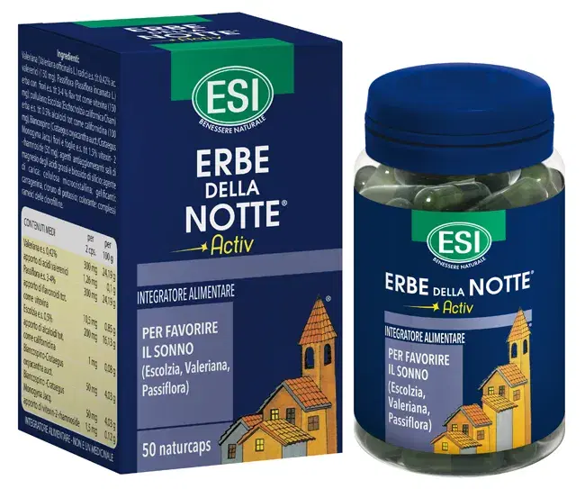 Esi Erbe della Notte Activ Integratore per Favorire il Sonno 50 Capsule