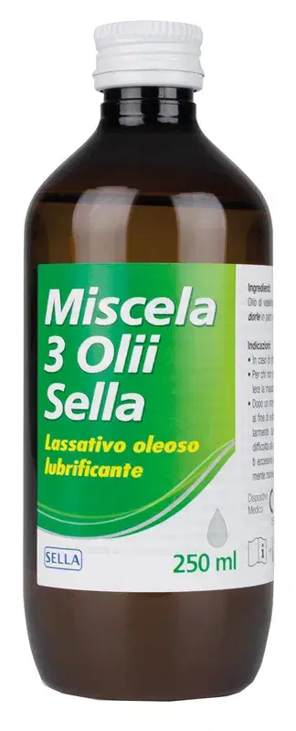 Miscela 3 Olii Lassativo Oleoso Lubrificante Emolliente 250 ml