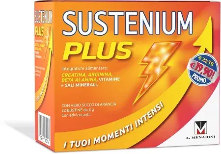 Sustenium Plus Integratore Alimentare Energizzante Con Succo D'arancia 22Bustine