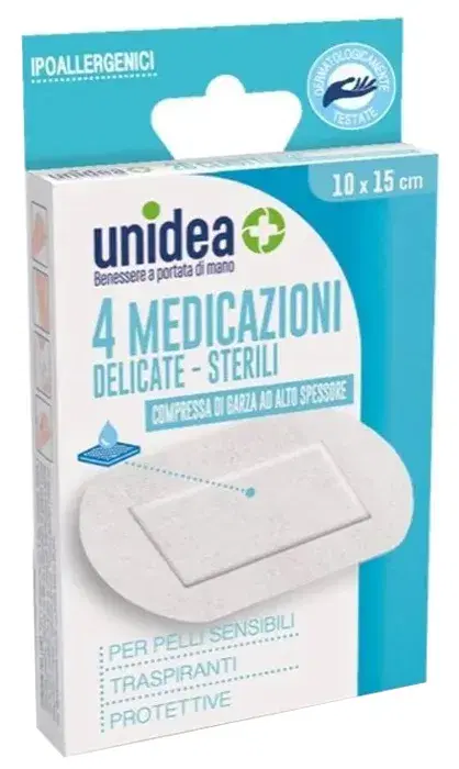 Unidea Medicazioni Sterili In TNT Misura 10x15 4 Pezzi