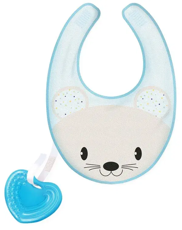 Chicco Fresh Bavaglino Con Massaggia Gengive Azzurro 4Mesi+ 1 Pezzo